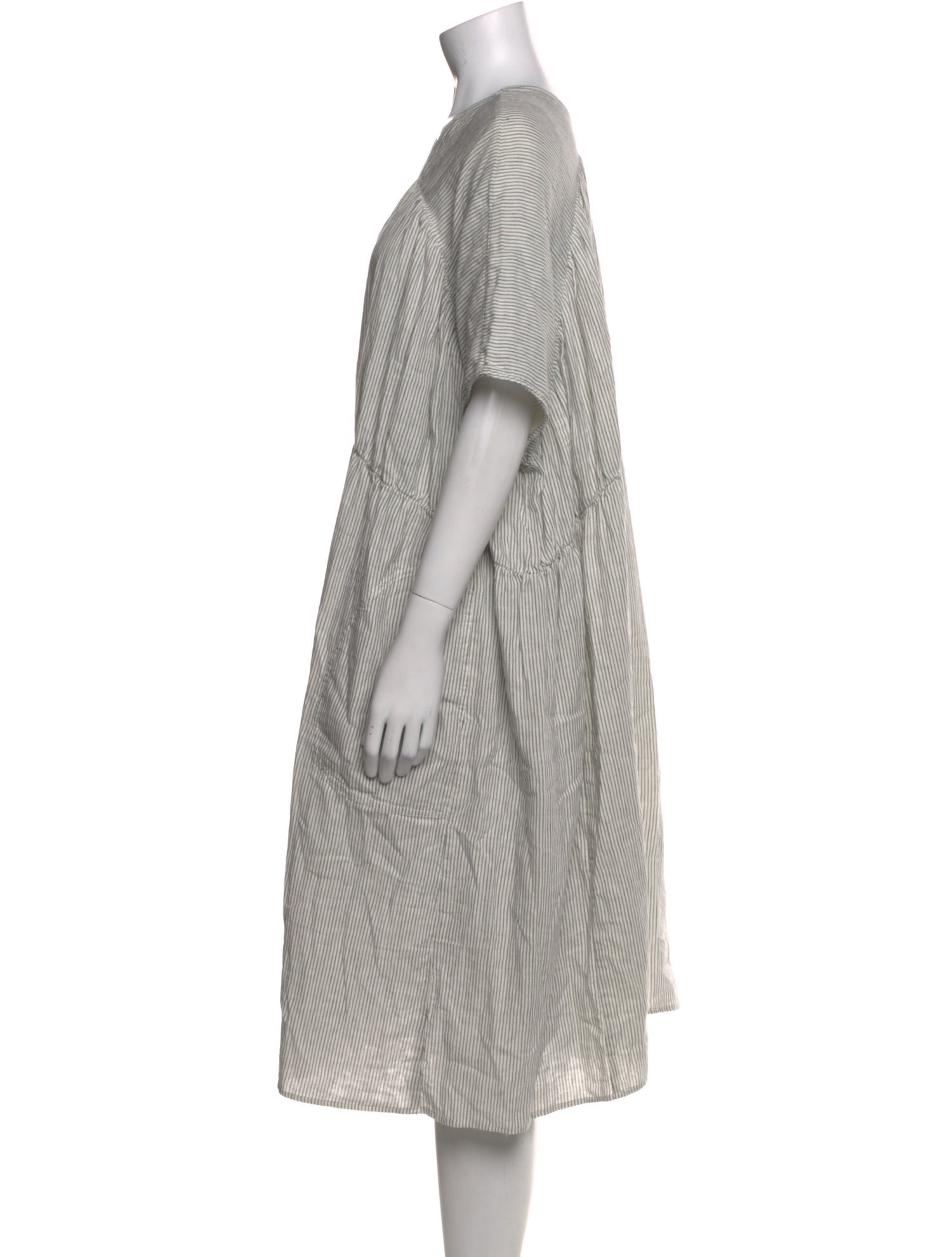 Atelier Delphine Striped Midi Length Dress