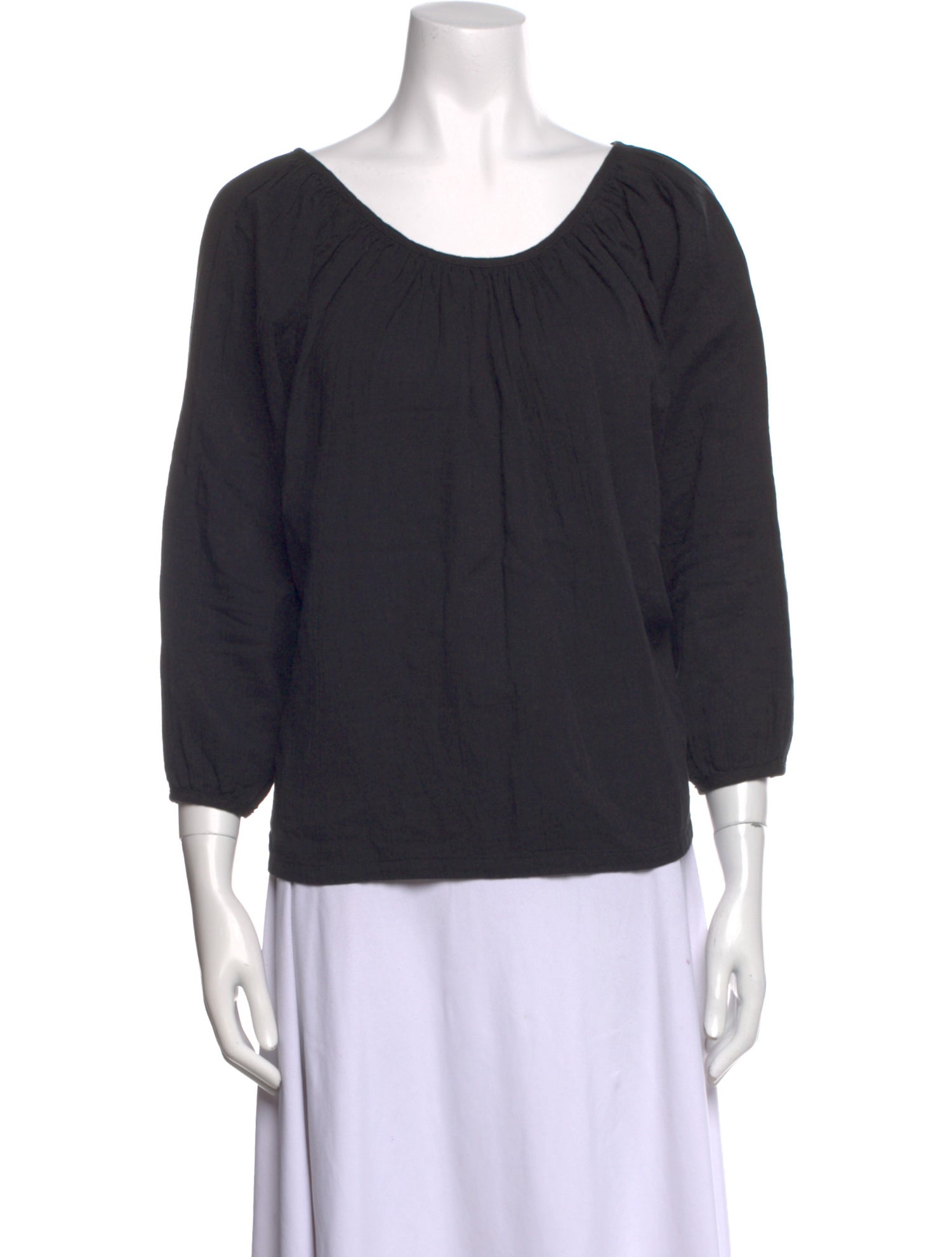 Atelier Delphine Scoop Neck Three-Quarter Sleeve Top