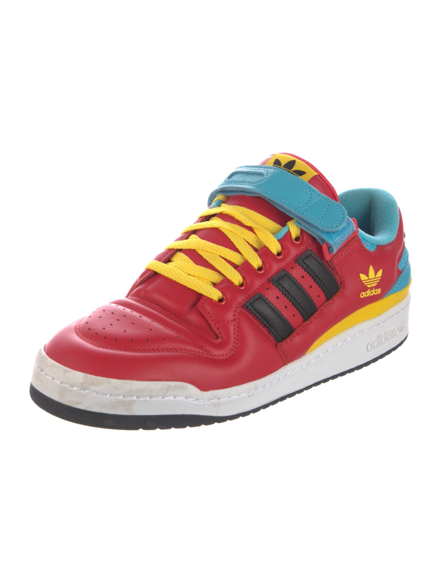 Adidas x Wood Wood Leather Colorblock Pattern Sneakers