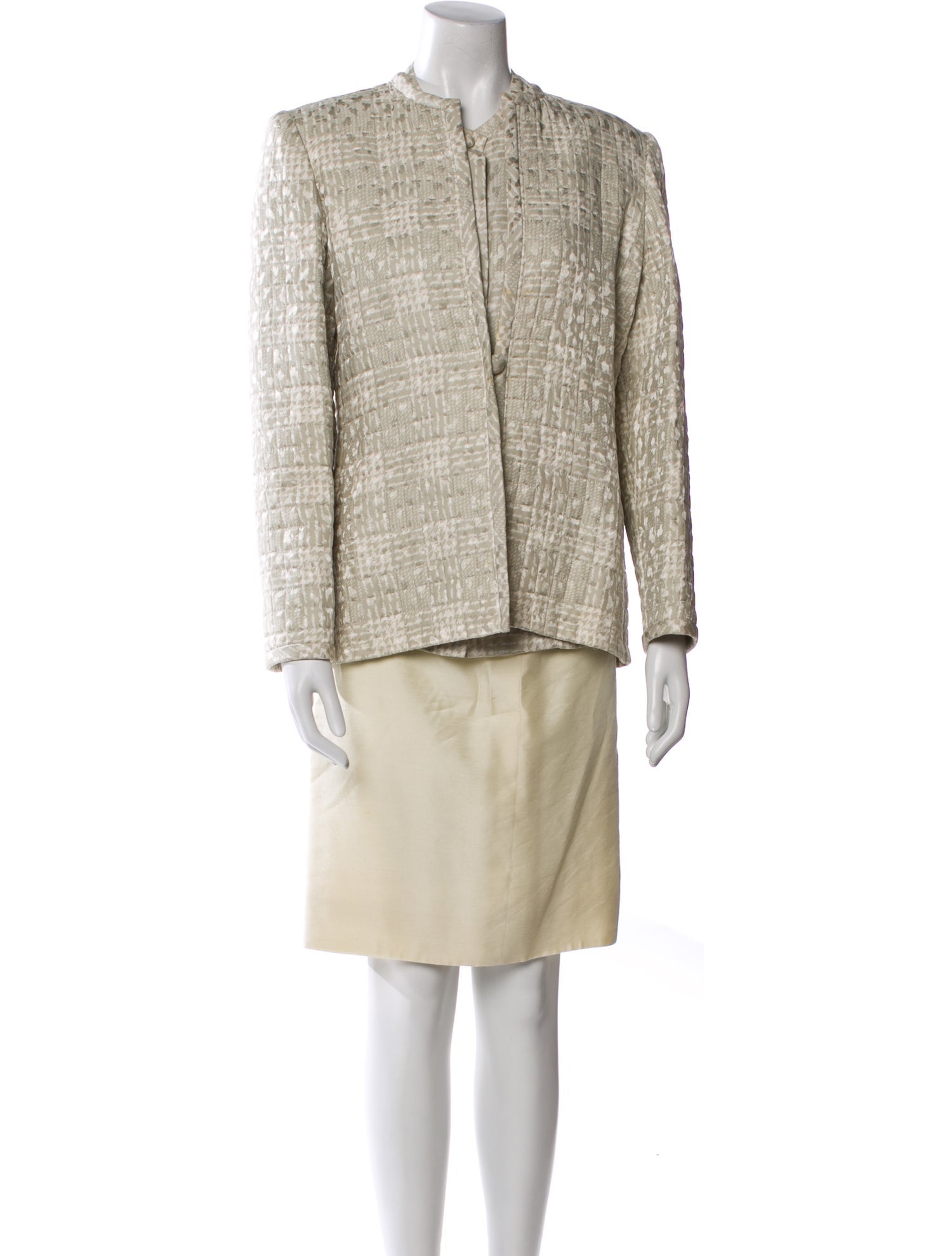 André Laug Silk Skirt Suit