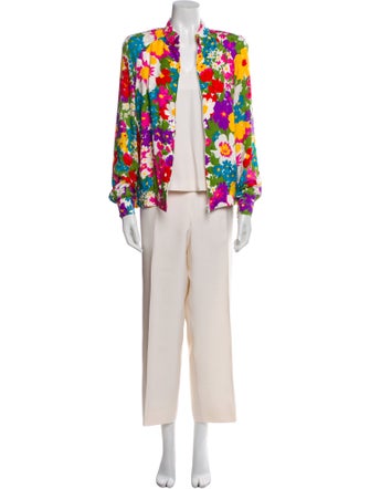 André Laug Silk Floral Print Set