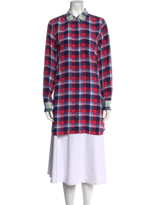 Aequamente Silk Plaid Print Tunic