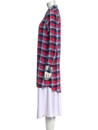 Aequamente Silk Plaid Print Tunic