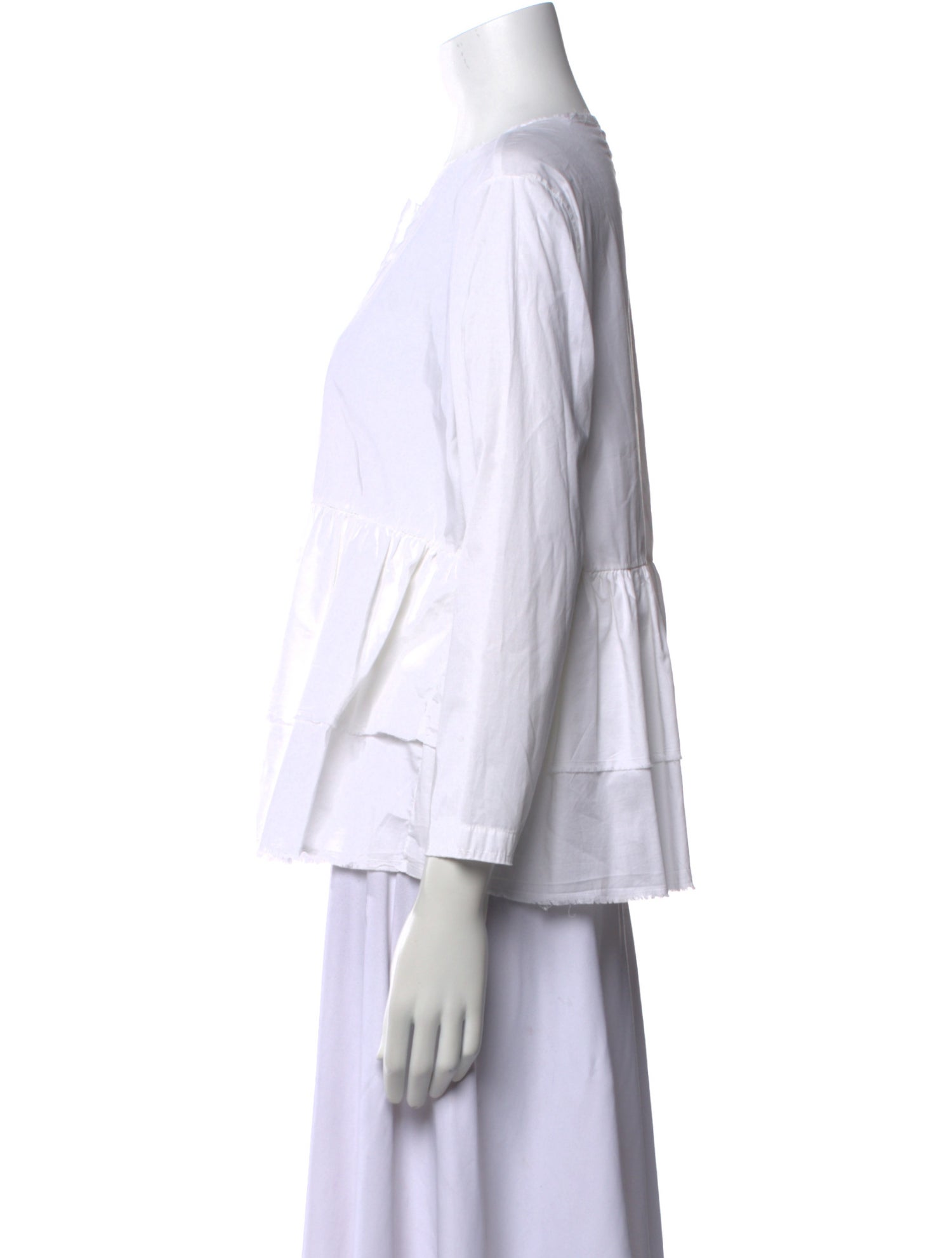 Aequamente Crew Neck Three-Quarter Sleeve Blouse