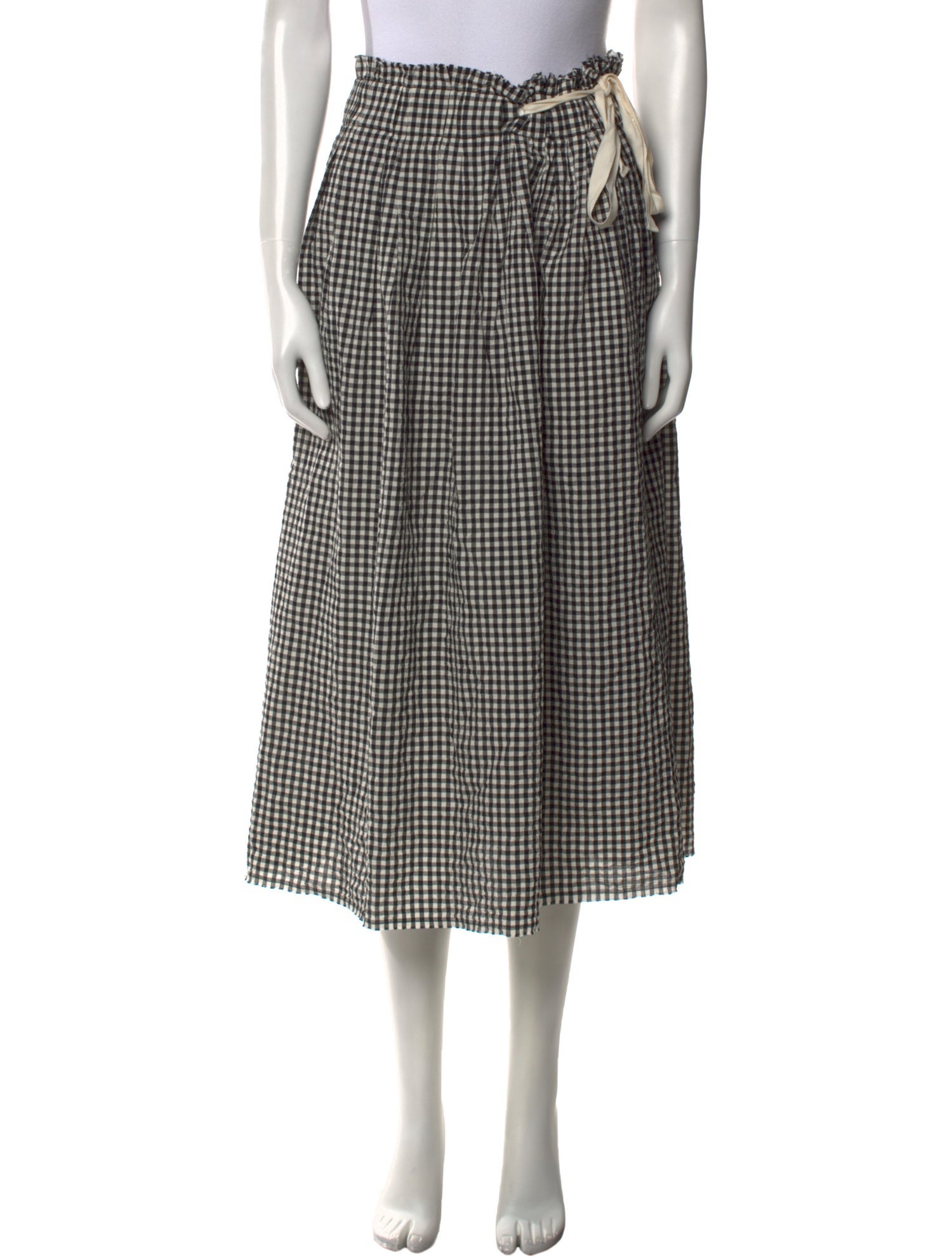 Aequamente Plaid Print Midi Length Skirt