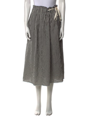 Aequamente Plaid Print Midi Length Skirt