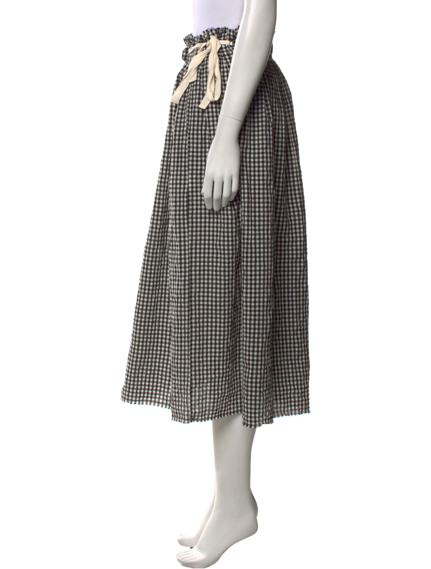 Aequamente Plaid Print Midi Length Skirt