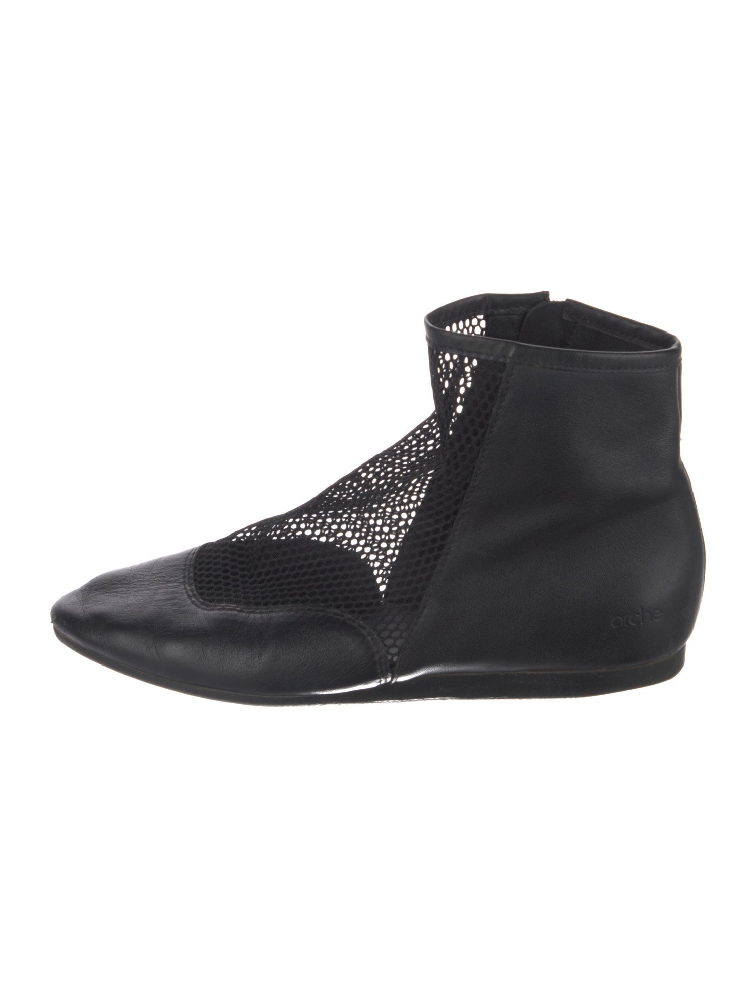 Arche Leather Mesh Accents Lace-Up Boots