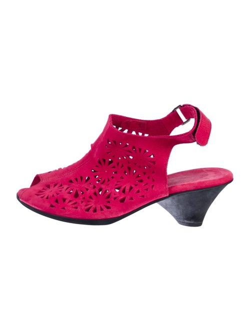 Arche Suede Colorblock Pattern Slingback Pumps