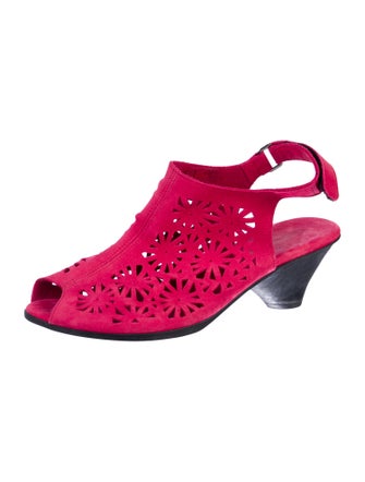 Arche Suede Colorblock Pattern Slingback Pumps