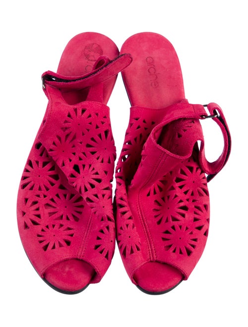 Arche Suede Colorblock Pattern Slingback Pumps