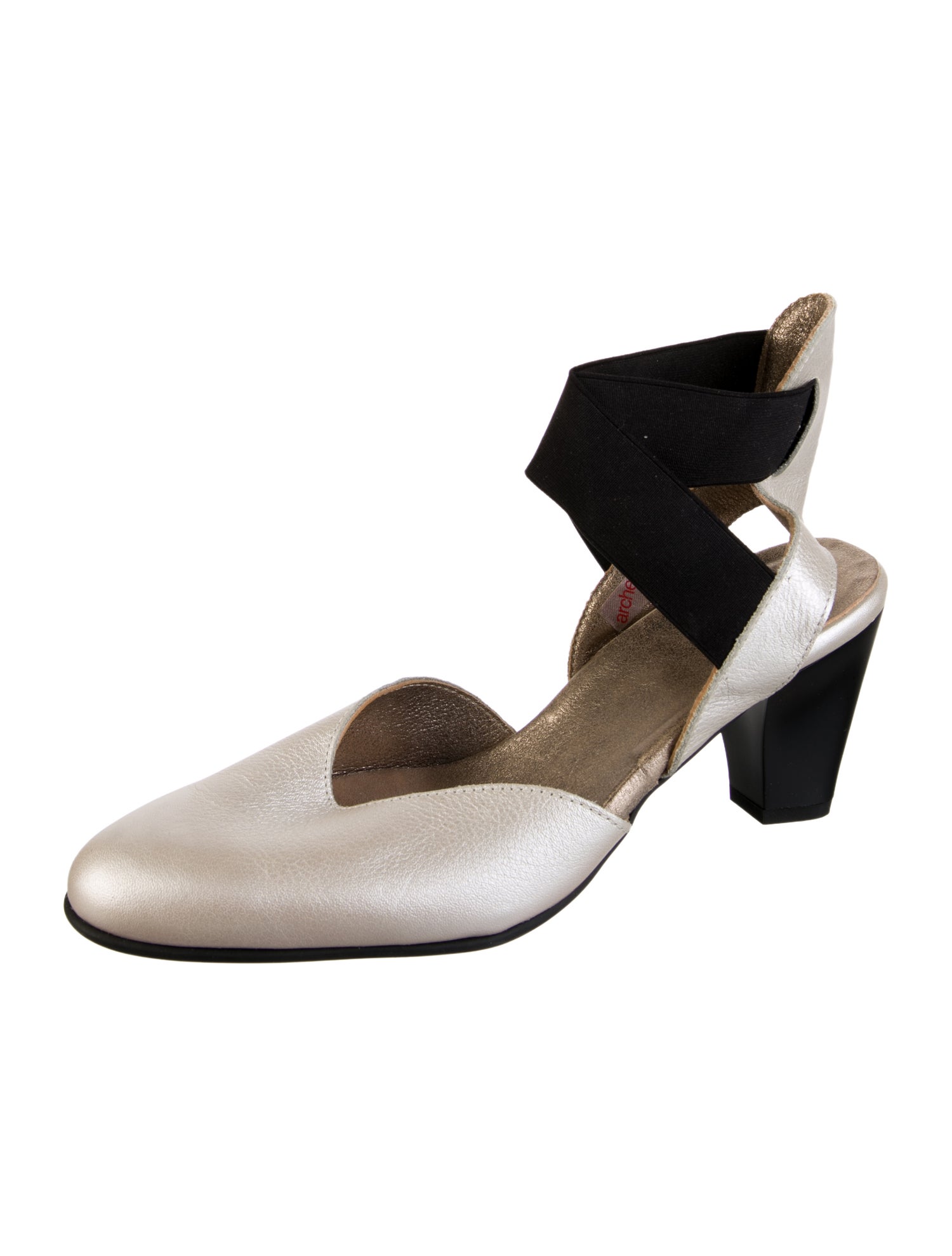 Arche Leather Colorblock Pattern D'Orsay Pumps