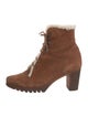 Arche Suede Faux Fur Trim Lace-Up Boots