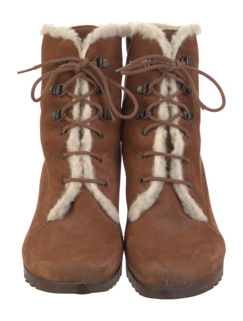 Arche Suede Faux Fur Trim Lace-Up Boots