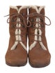 Arche Suede Faux Fur Trim Lace-Up Boots