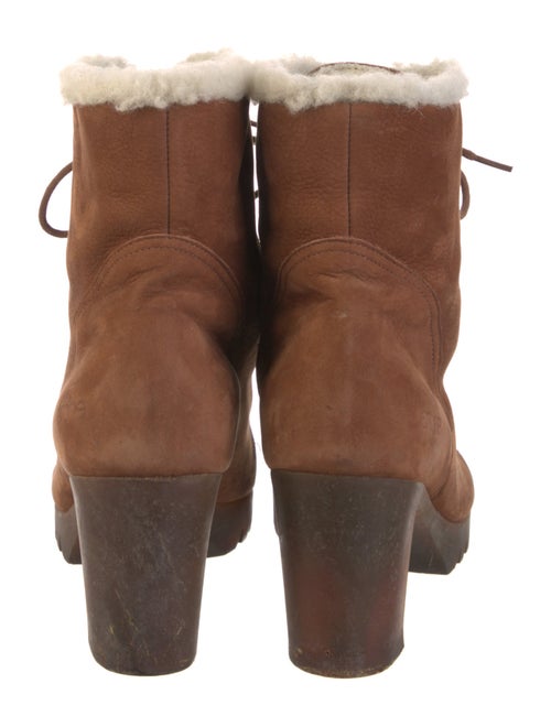 Arche Suede Faux Fur Trim Lace-Up Boots