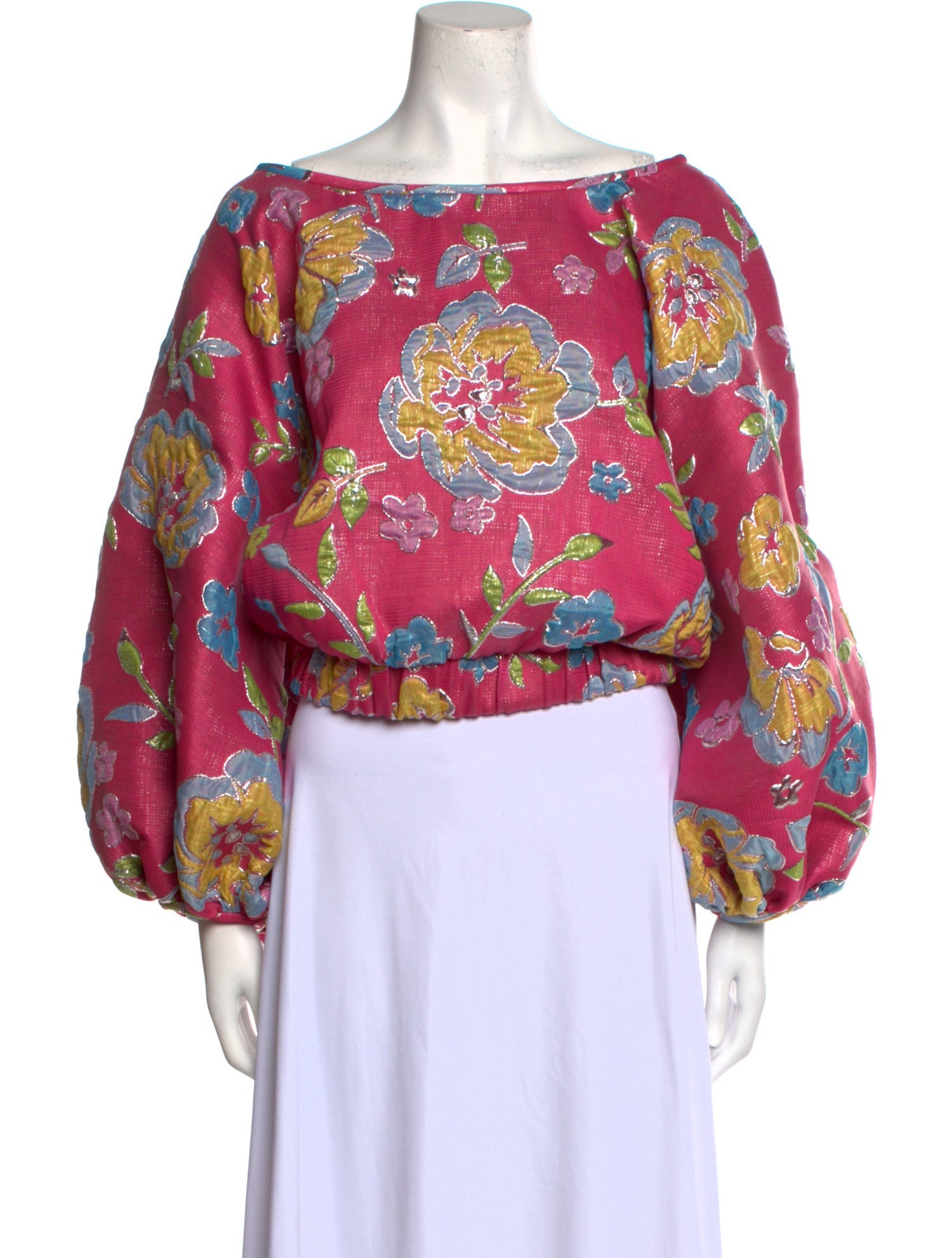 Arianne Elmy Floral Print Off-The-Shoulder Blouse