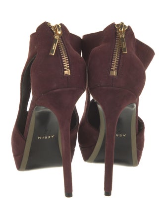 AERON Suede Cutout Accent Pumps