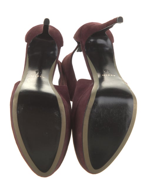 AERON Suede Cutout Accent Pumps