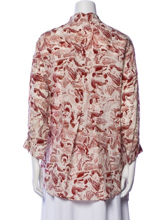 AERON Printed Long Sleeve Button-Up Top