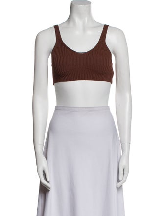 AERON Scoop Neck Sleeveless Crop Top