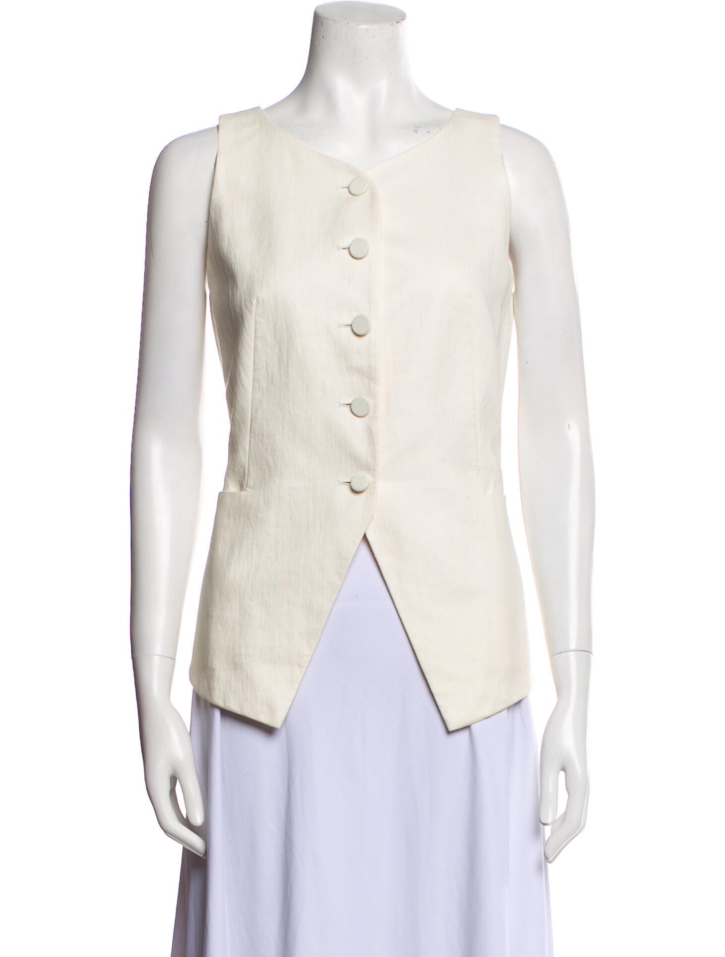 Attersee V-Neck Sleeveless Button-Up Top