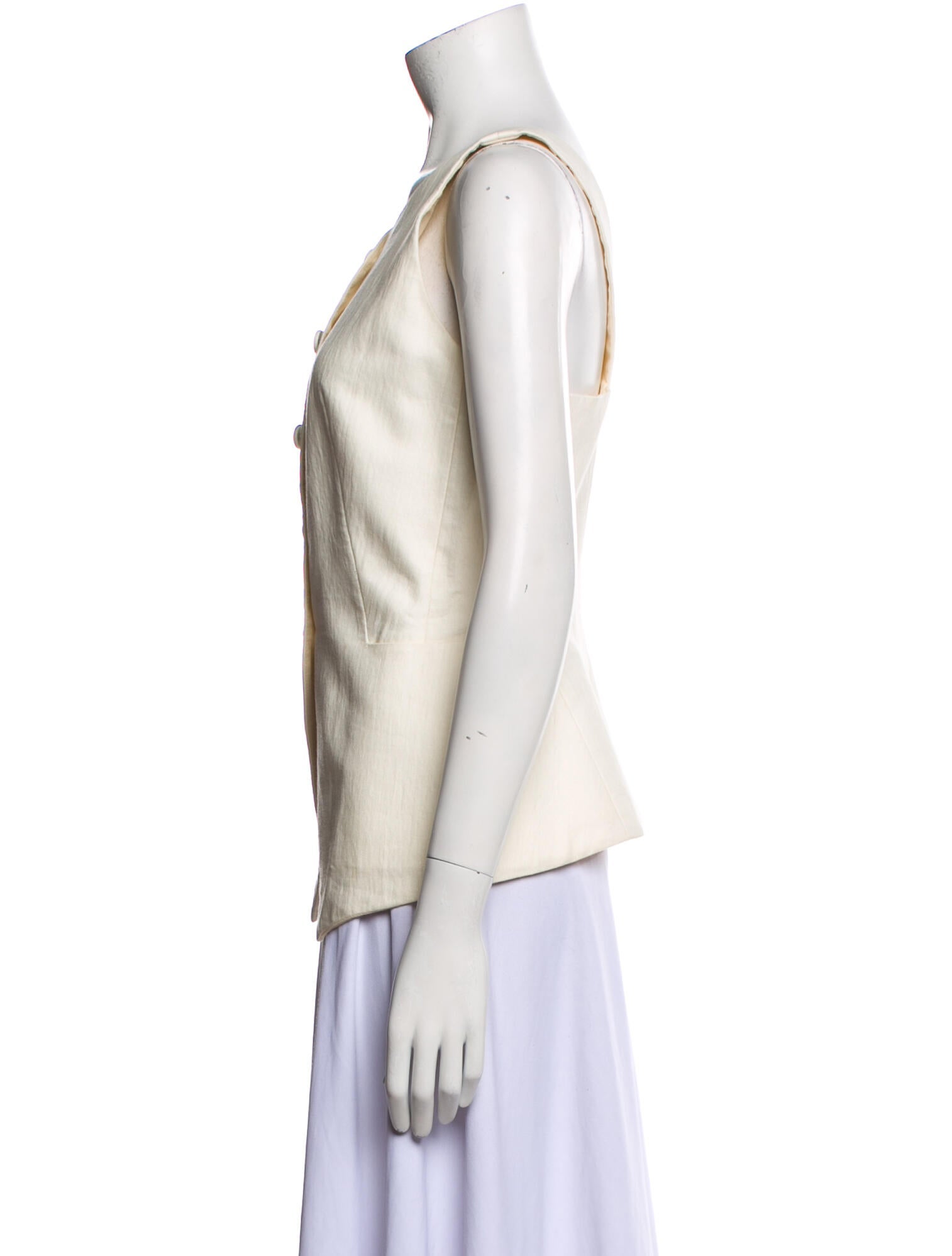 Attersee V-Neck Sleeveless Button-Up Top