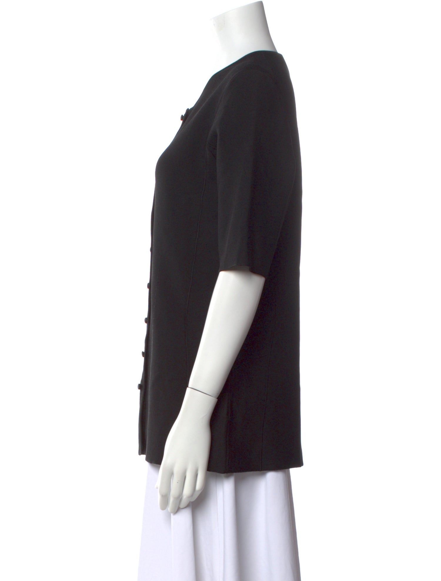 Attersee Crew Neck Short Sleeve Button-Up Top