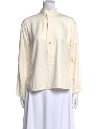 Attersee Cashmere Mock Neck Button-Up Top