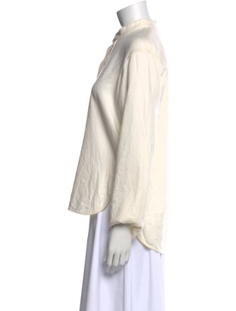 Attersee Cashmere Mock Neck Button-Up Top