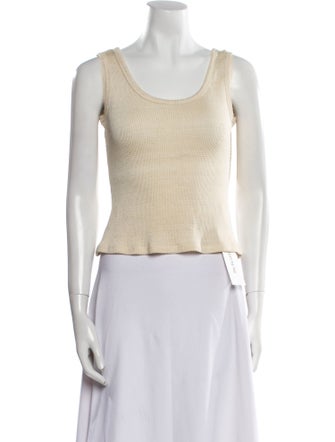 Attersee Silk Scoop Neck Crop Top