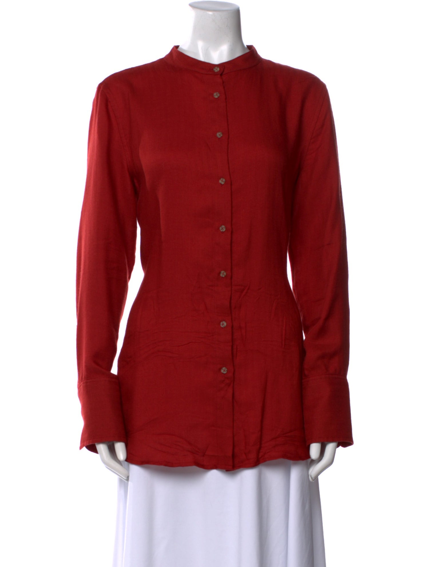 Attersee Cashmere Mock Neck Button-Up Top