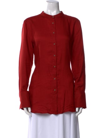 Attersee Cashmere Mock Neck Button-Up Top