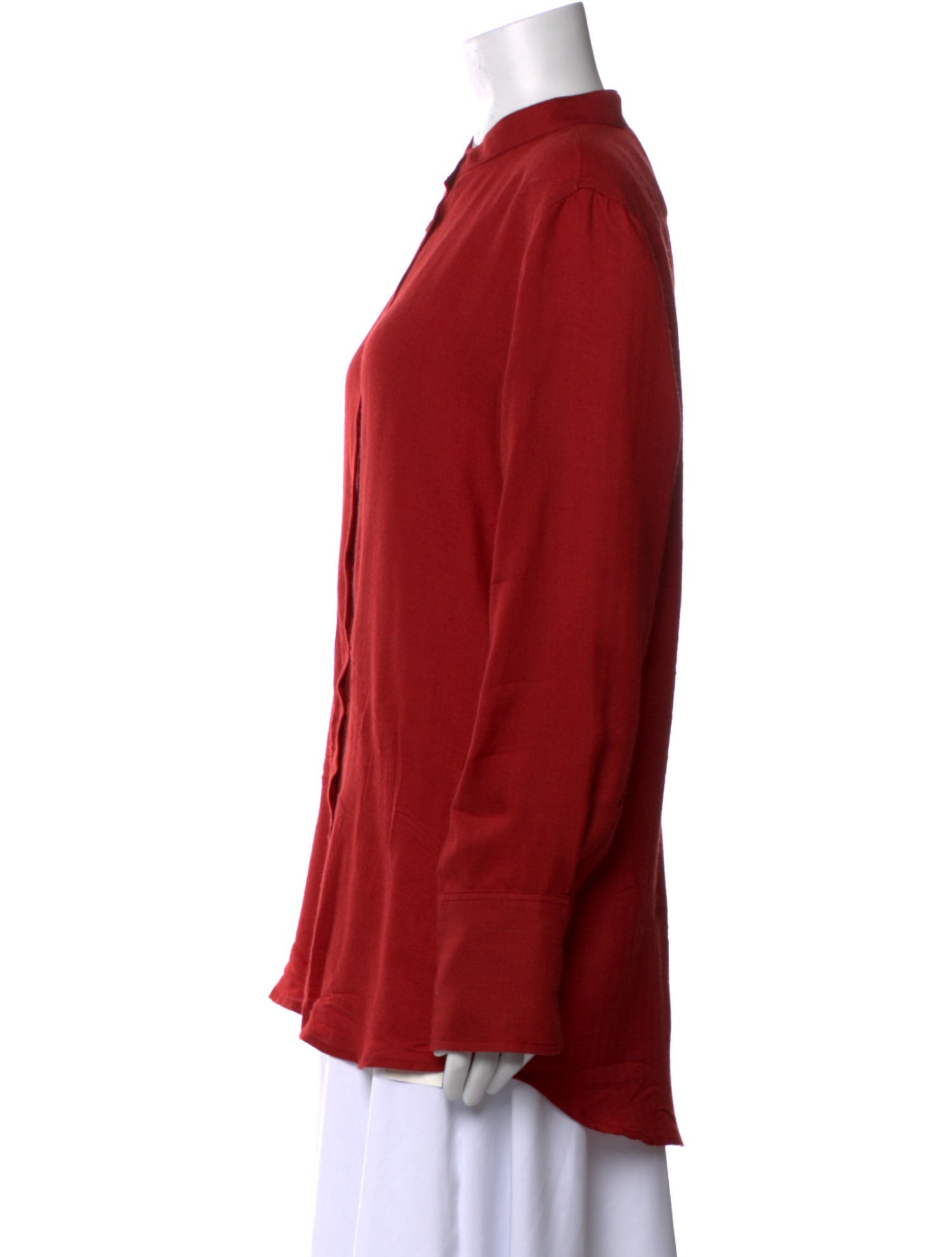 Attersee Cashmere Mock Neck Button-Up Top