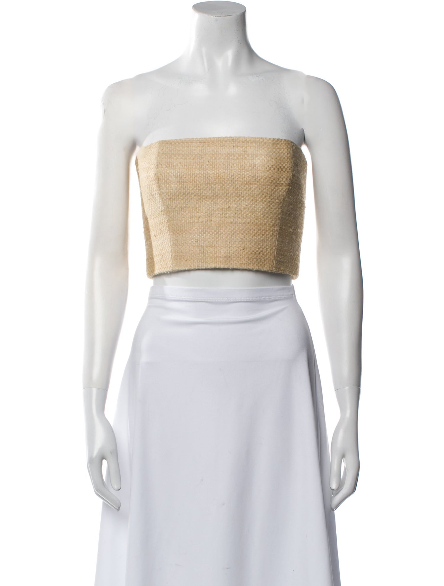 Attersee Silk Strapless Crop Top