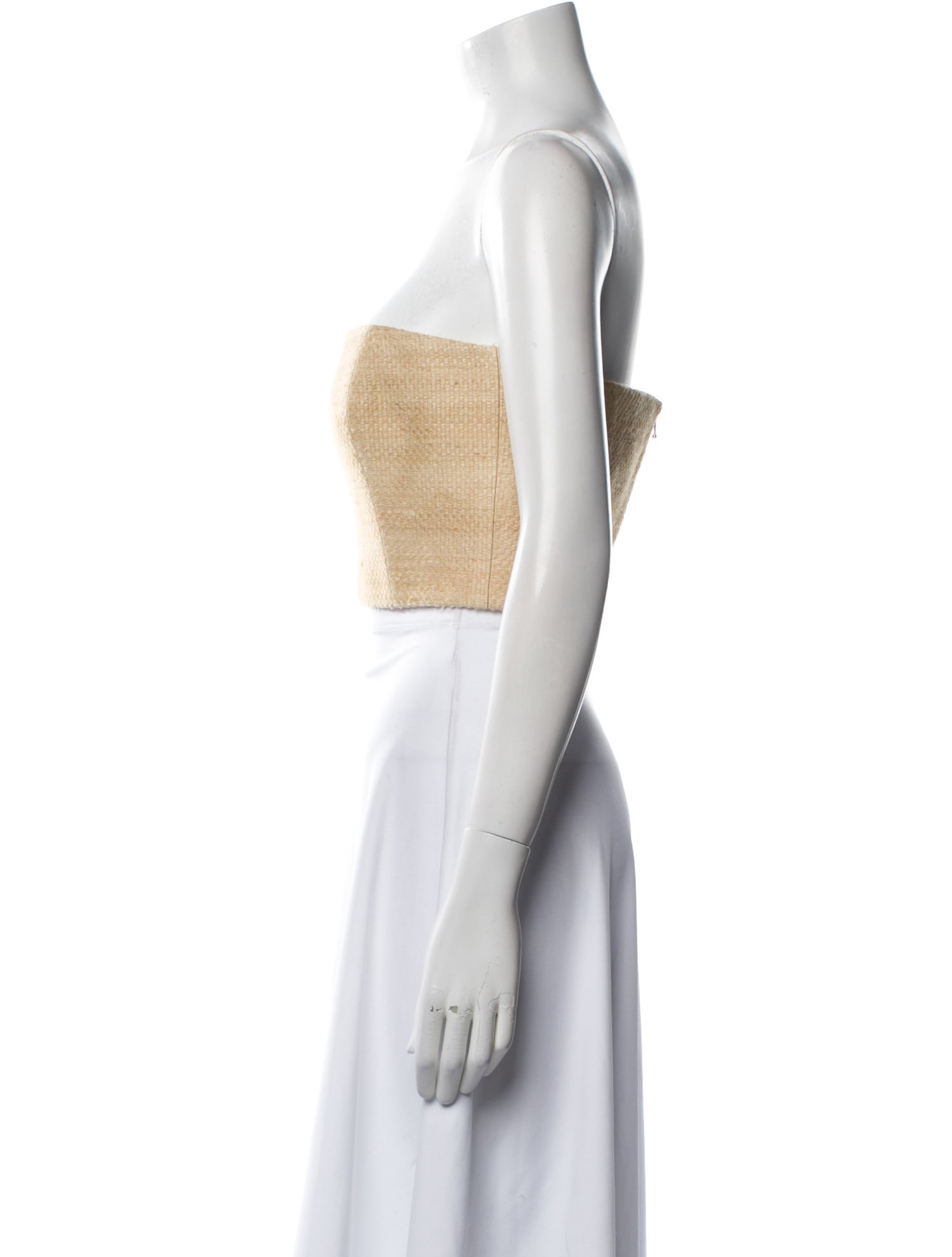 Attersee Silk Strapless Crop Top