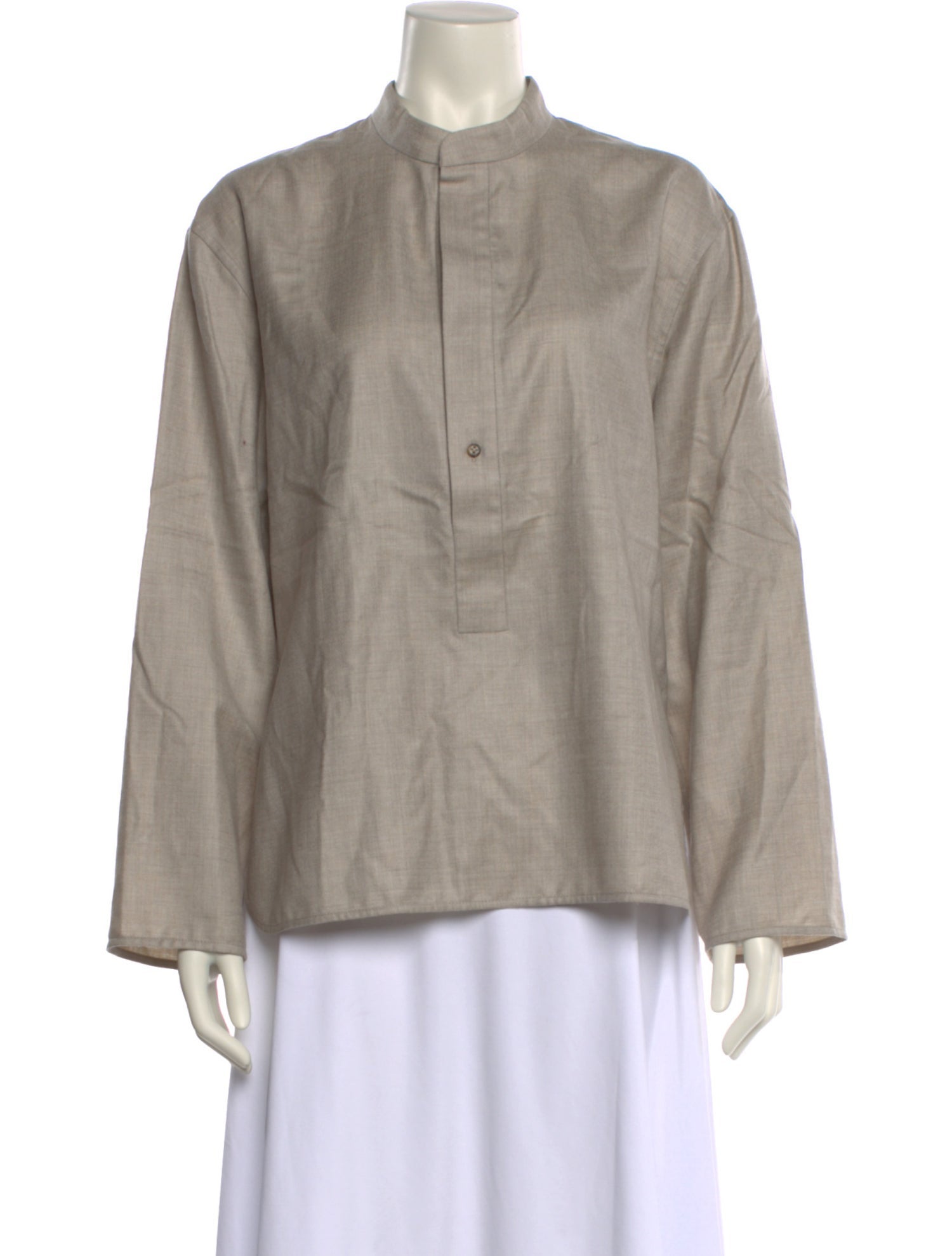 Attersee Cashmere Mock Neck Button-Up Top