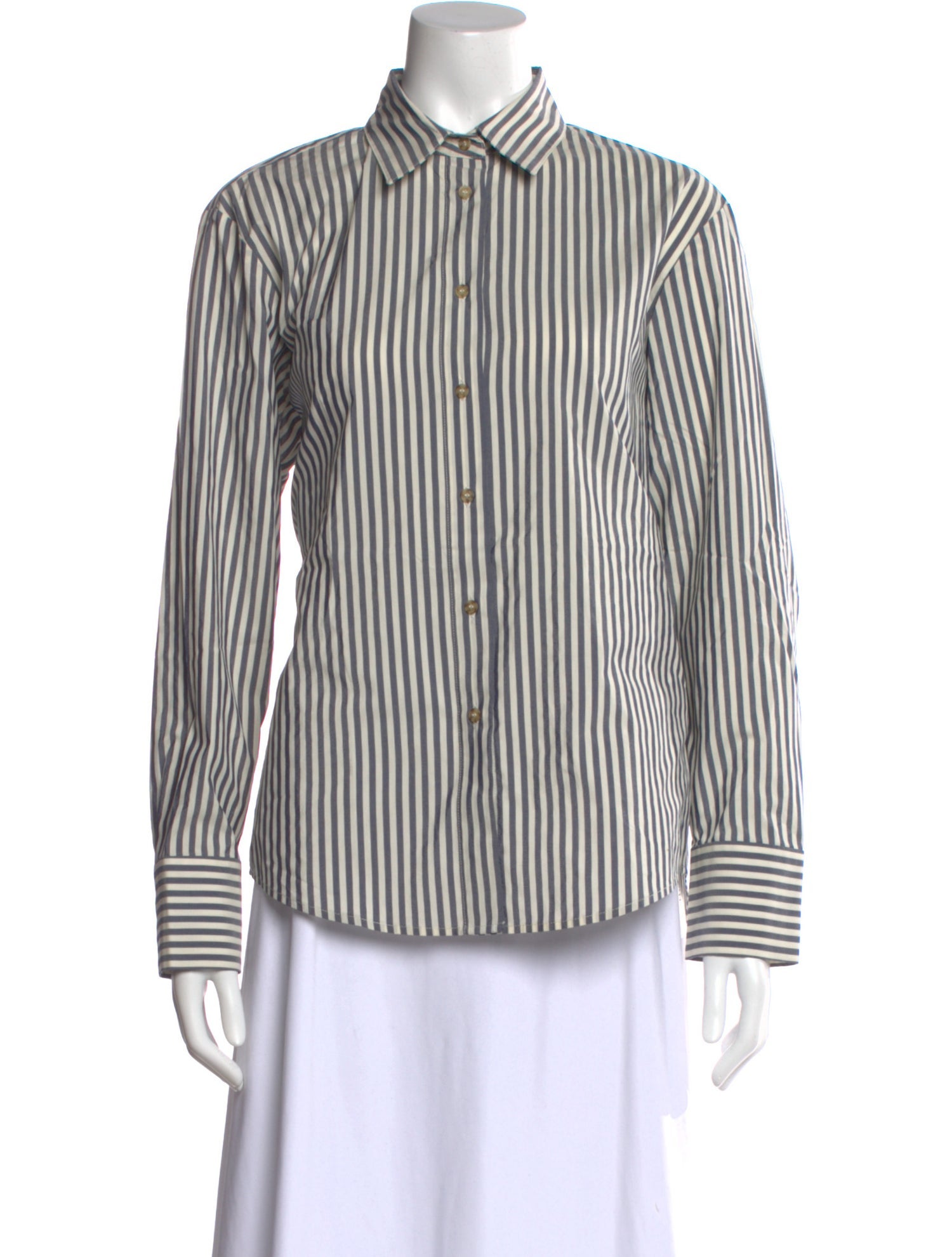 Attersee Striped Long Sleeve Button-Up Top w/ Tags