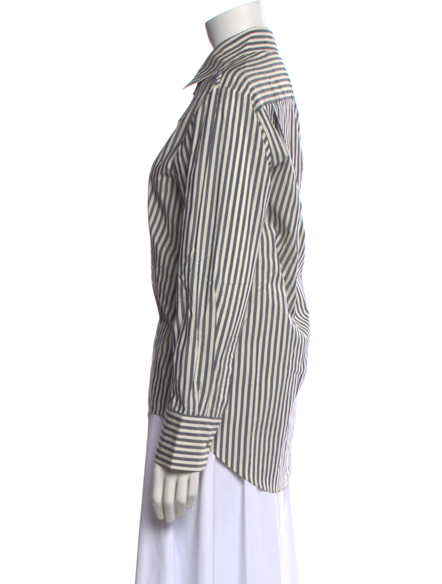 Attersee Striped Long Sleeve Button-Up Top w/ Tags