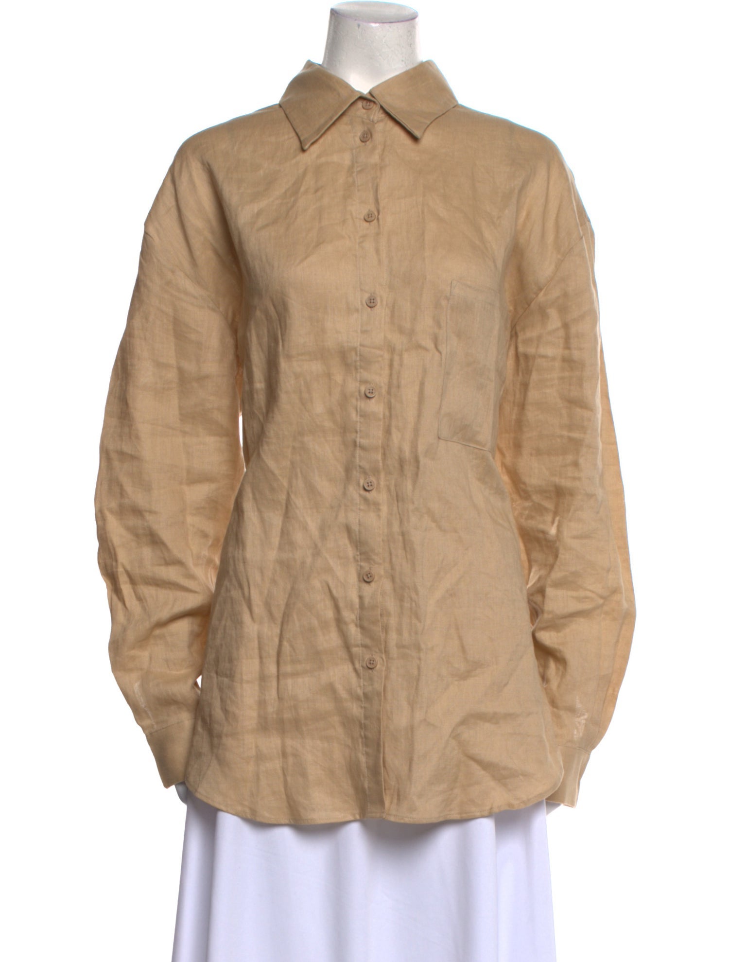 Aexae Linen Long Sleeve Button-Up Top