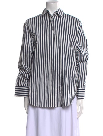 Aexae Striped Long Sleeve Button-Up Top