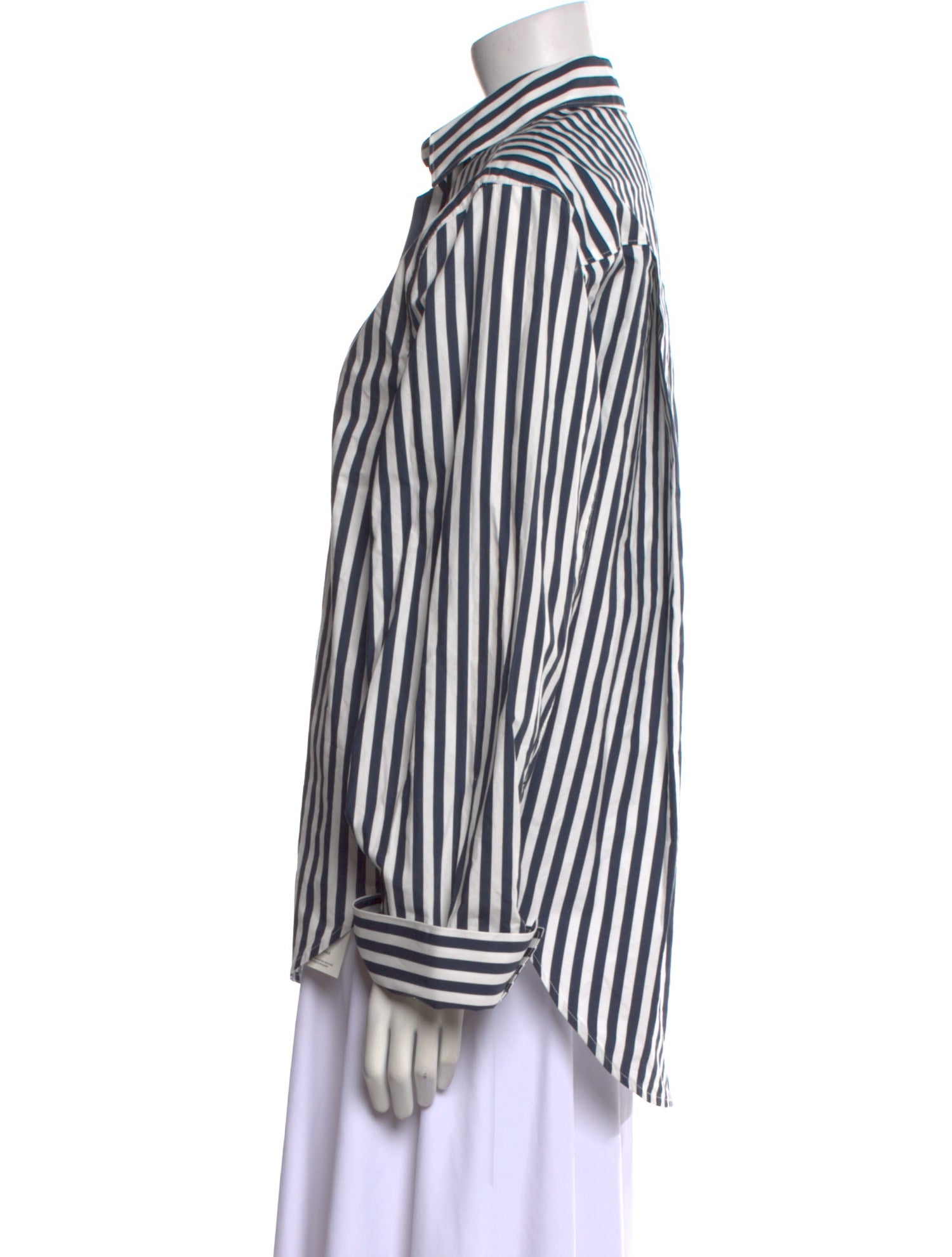 Aexae Striped Long Sleeve Button-Up Top w/ Tags
