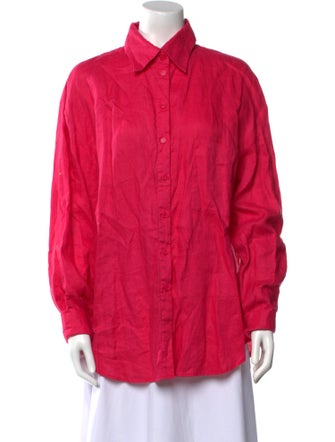 Aexae Linen Long Sleeve Button-Up Top