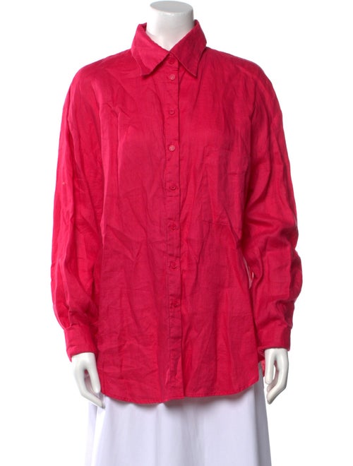 Aexae Linen Long Sleeve Button-Up Top