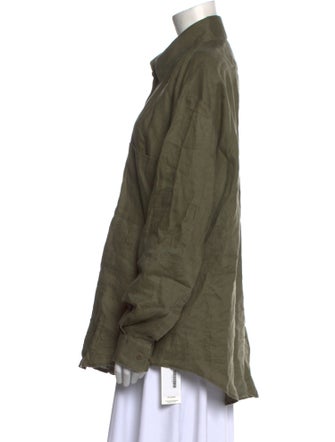 Aexae Linen Long Sleeve Button-Up Top