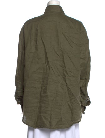 Aexae Linen Long Sleeve Button-Up Top