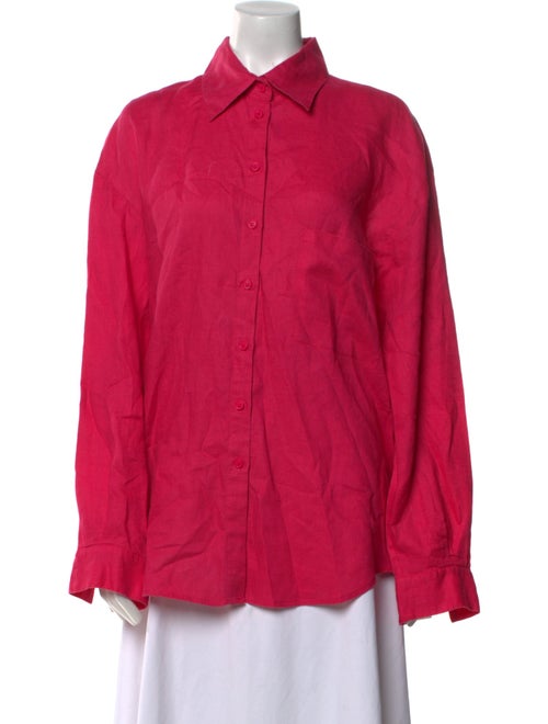 Aexae Linen Long Sleeve Button-Up Top