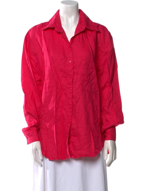 Aexae Linen Long Sleeve Button-Up Top