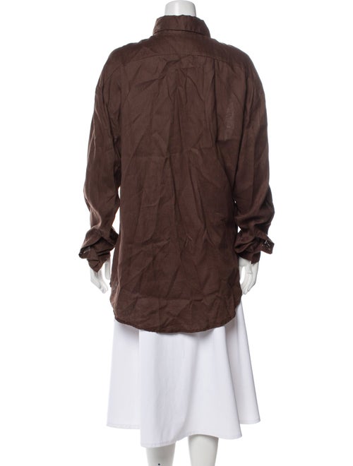 Aexae Linen Long Sleeve Button-Up Top