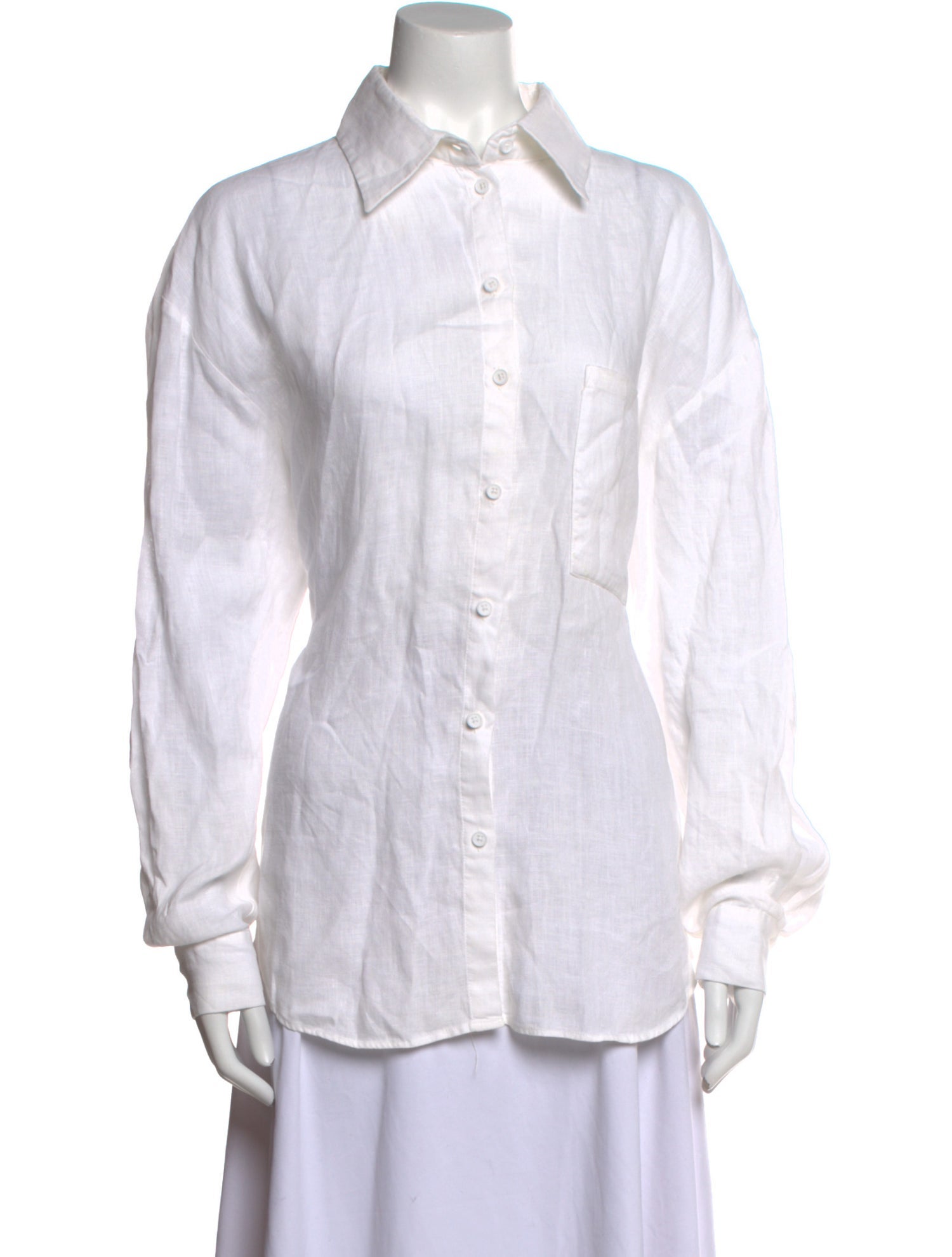 Aexae Linen Long Sleeve Button-Up Top